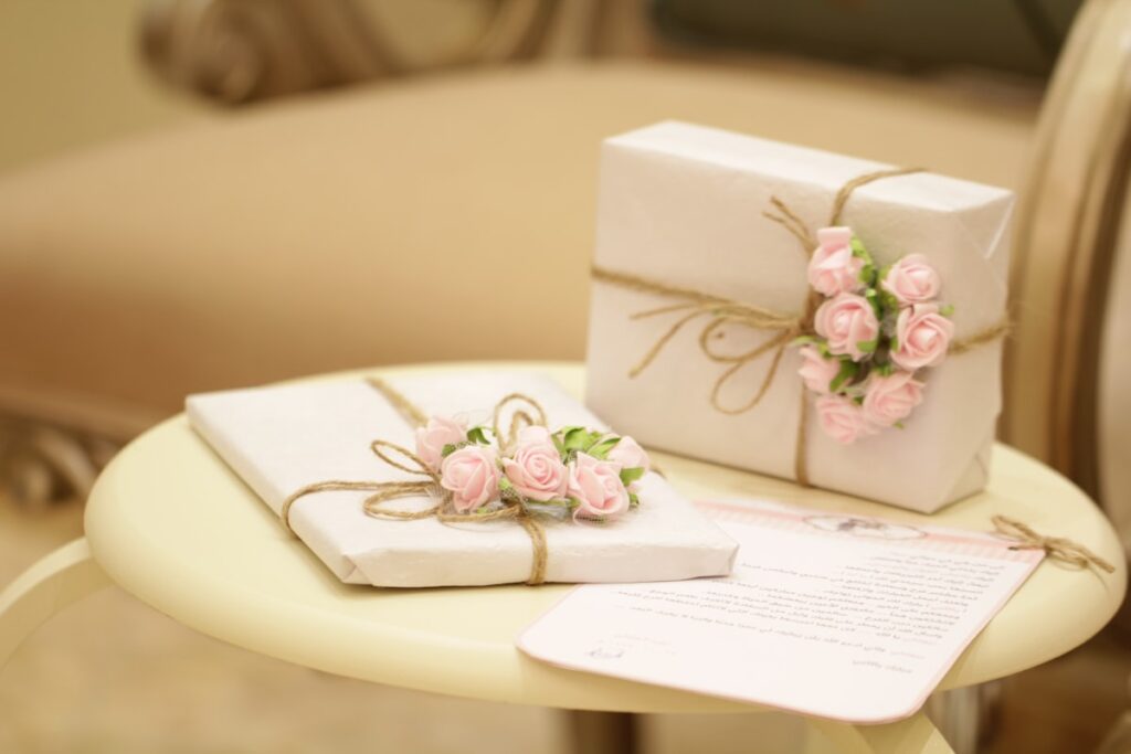 Two floral gift boxes