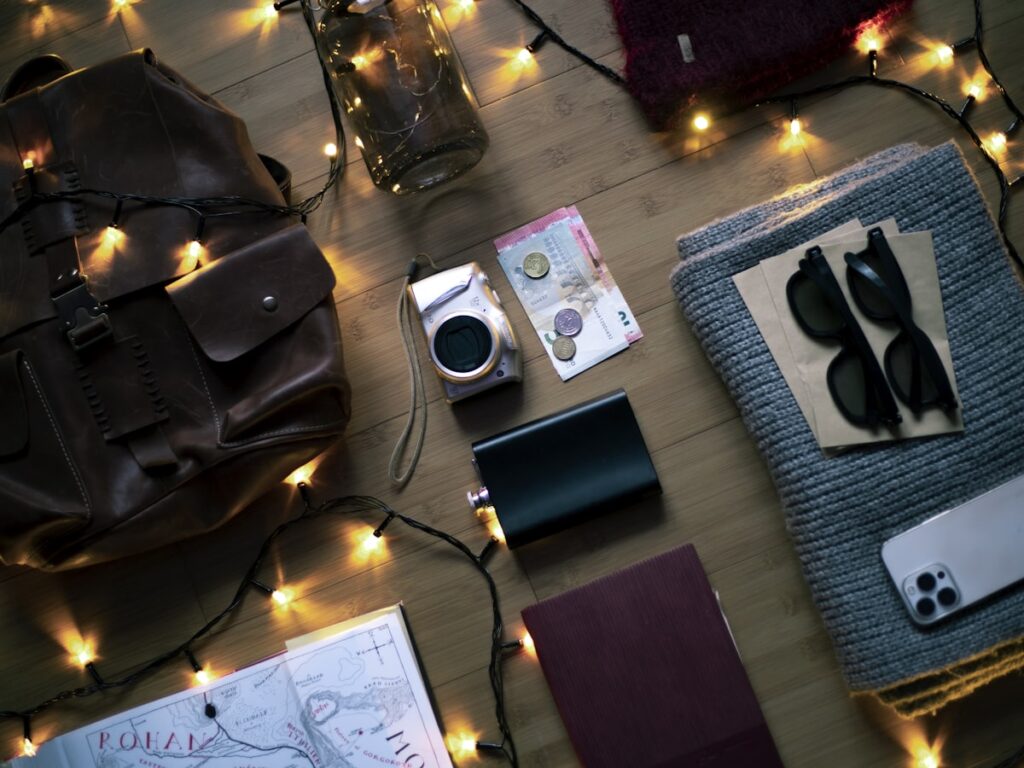 Assorted everyday essentials laid out