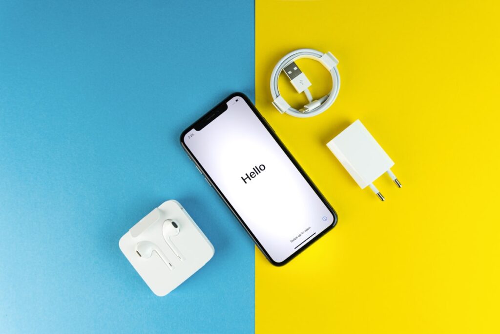 Smartphone with charging cables